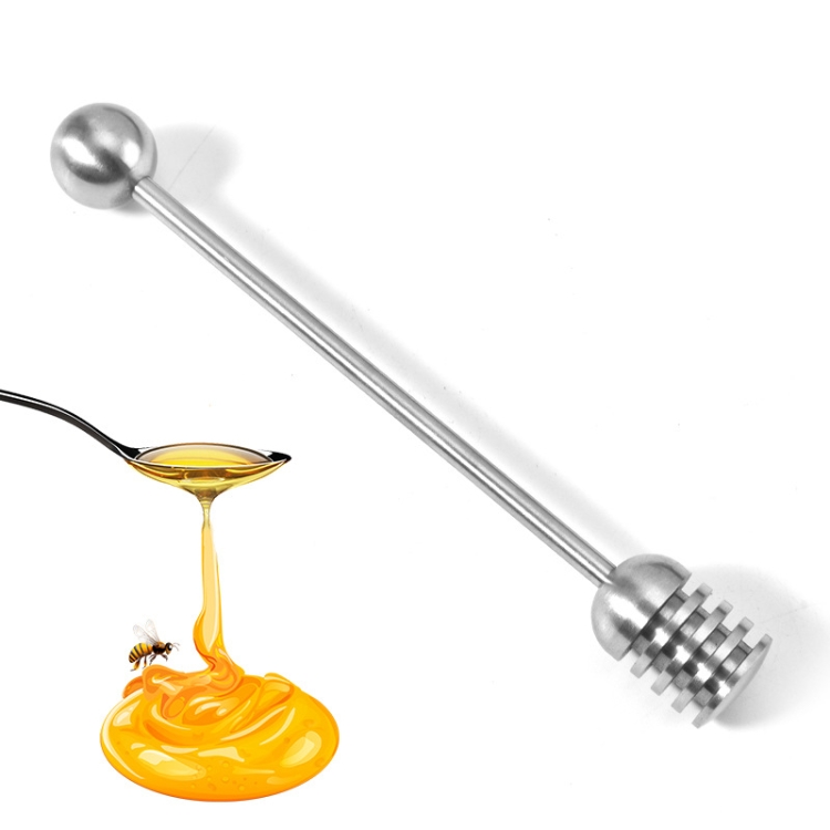304 Stainless Steel Straight Handle Honey Stirrer With Round Bead Honey Stirrer