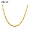 2 PCS 5mm Full Sideways Gold Plated Necklace Fashion Jewelry, Specification: