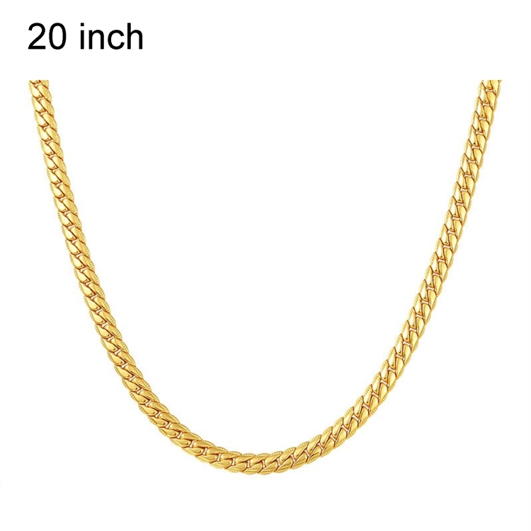 2 PCS 5mm Full Sideways Gold Plated Necklace Fashion Jewelry, Specification: