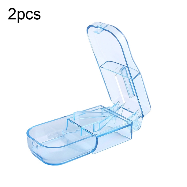 2pcs R8335 Transparent Medicine Cutter Food Grade Plastic Split Cartridge Pill Separator