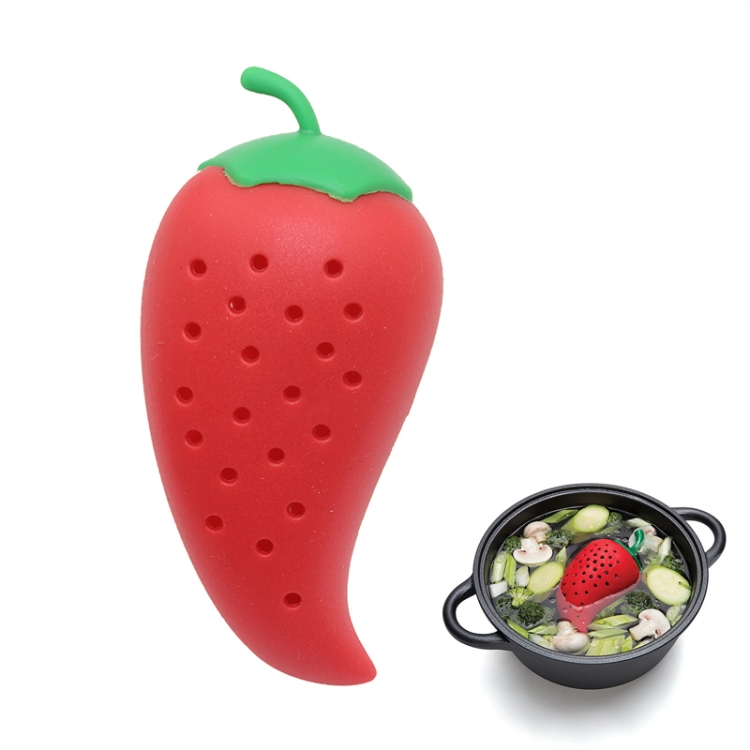XTB181014 Creative Chili Spice Spice Filter Soup Silicone Seasoning Kit