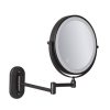 8 Inch Wall-Mounted Double-Sided Makeup Mirror LED Three-Tone Light Bathroom Mirror