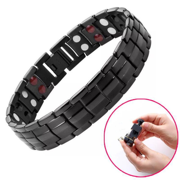 Double Row Magnet Magnetic Therapy Bracelet For Men, Colour