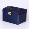 PU Leather Three-Layer Jewelry Box Necklace Storage Display Packaging Box With Handle