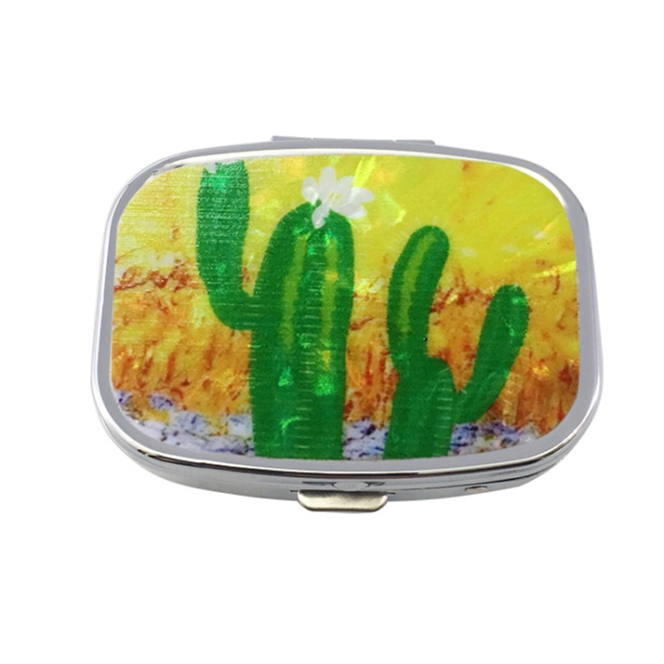 2 PCS Y10336 Two-Compartment Metal Portable Pill Box