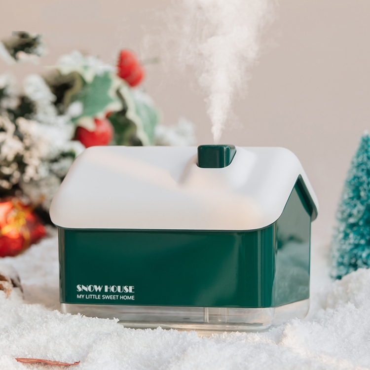 QB2020-008-G1 Mini Snow House Air Humidifier USB Bedroom Christmas Humidifier