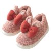 Winter Indoor Thick-Soled Rabbit Ear Bowknot Warm Cotton Slippers