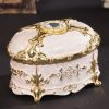 Metal Oval Diamond Jewelry Storage Box Birthday Wedding Gift
