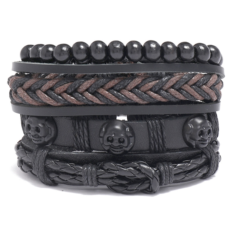 TZ486 Personality Retro Woven Leather DIY Combination Bracelet