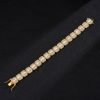 NL075H Street Hip Hop Square Rock Candy Necklace Bracelet, Size: