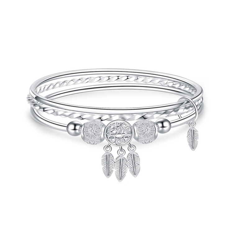 Women Closed Solid Three Rings Bracelet, Size: Z104 58mm