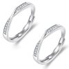2 PCS Q38 Couples Mobius Twist Open Adjustable Ring