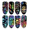 FABIYAN 8Pieces/Set Laser Starry Heat Transfer Printing Nail Sticker
