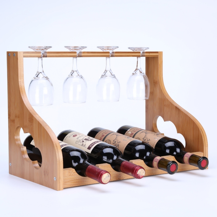 Bamboo Wine Rack Wine Glass Upside Down Rack Wine Bottle Rack