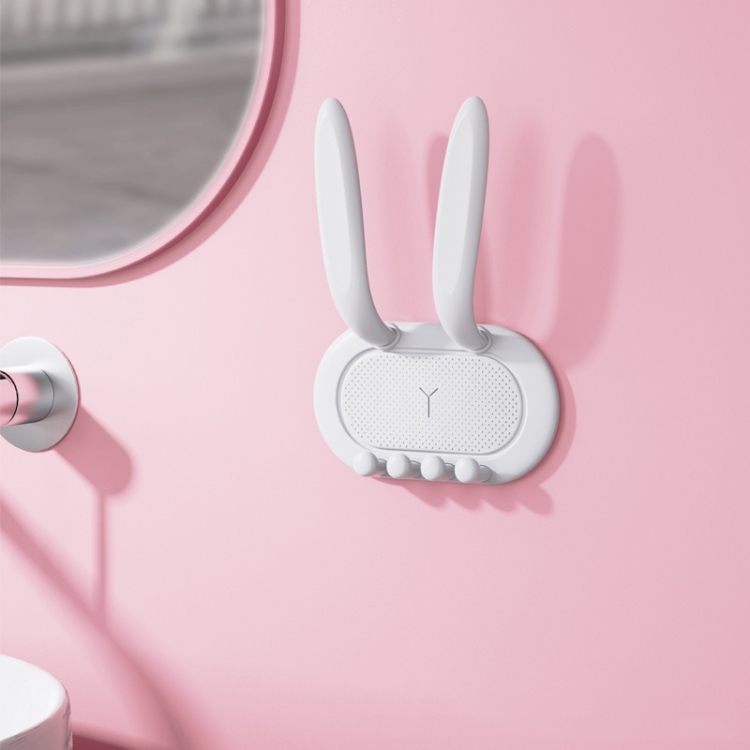 Cute Rabbit Ears Multi-functional Wall-mounted Storage Rack Paste Free Punch Hanger