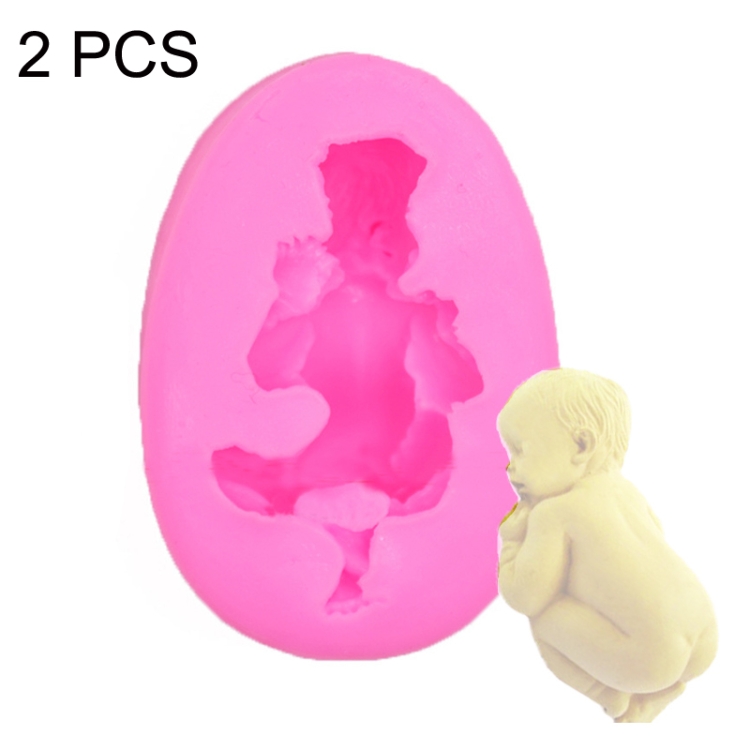 2 PCS Baby Styling Fondant Cake Chocolate Silicone Mold