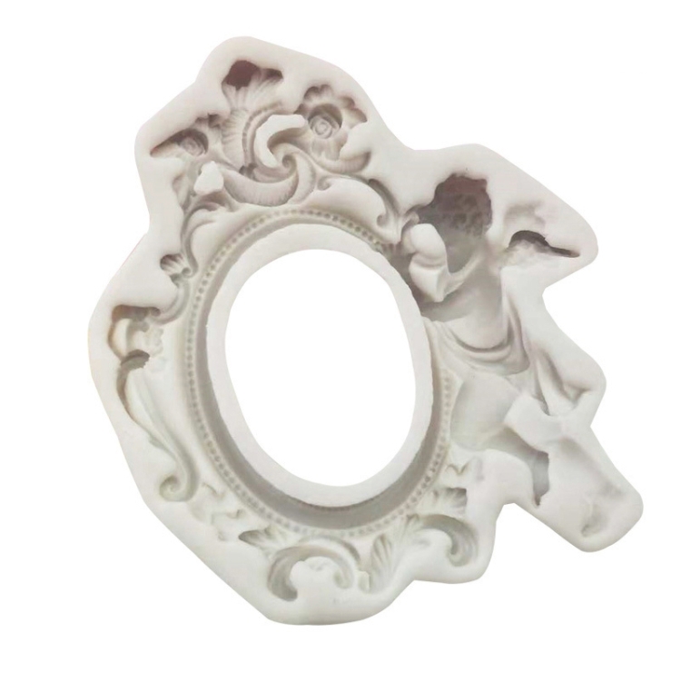 Vintage Photo Frame Angel Decorative Lace Silicone Cake Mold