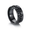 2 PCS Roman Numerals Turnable Chain Titanium Steel Ring