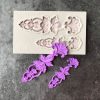 5 PCS Relief Fondant Cake Silicone Mold DIY Chocolate Mold,Style:
