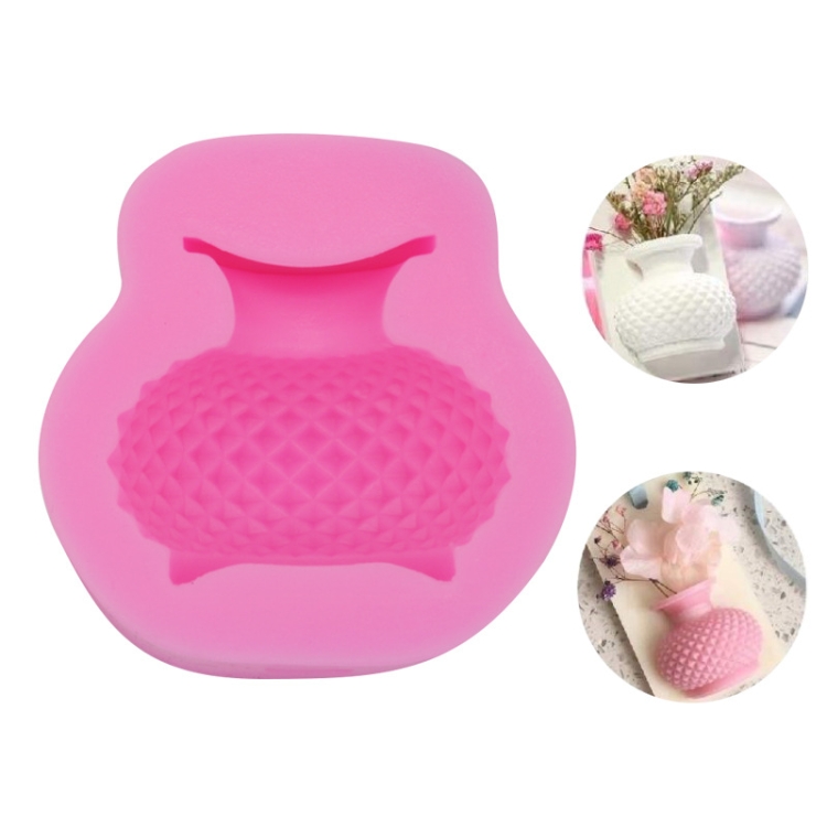 2 PCS Three-dimensional Vase Flower Pot Aromatherapy Gypsum Fondant Mold