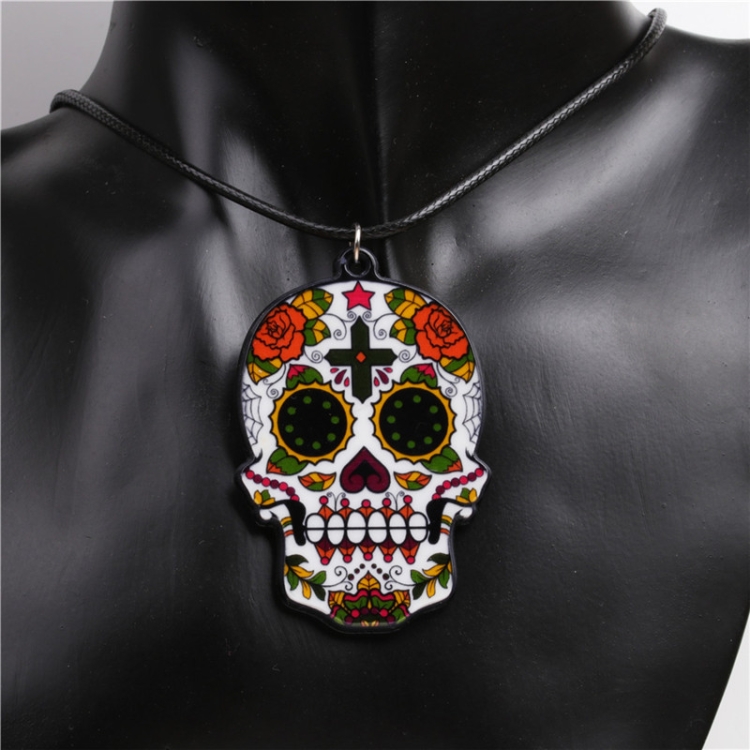 Halloween Skull Necklace Acrylic Personalized Pendant Jewelry