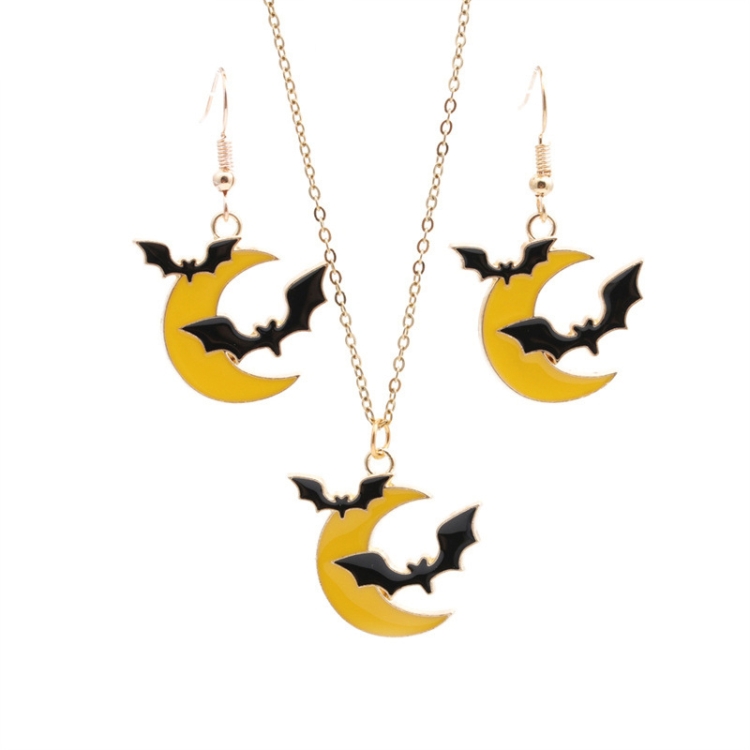 Halloween Personalized Alloy Electroplating Moon Bat Jewelry