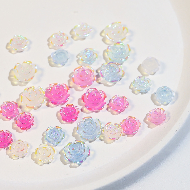 SP0473 30Pcs/Pack 3D Camellia Nail Art Decorative Rhinestones