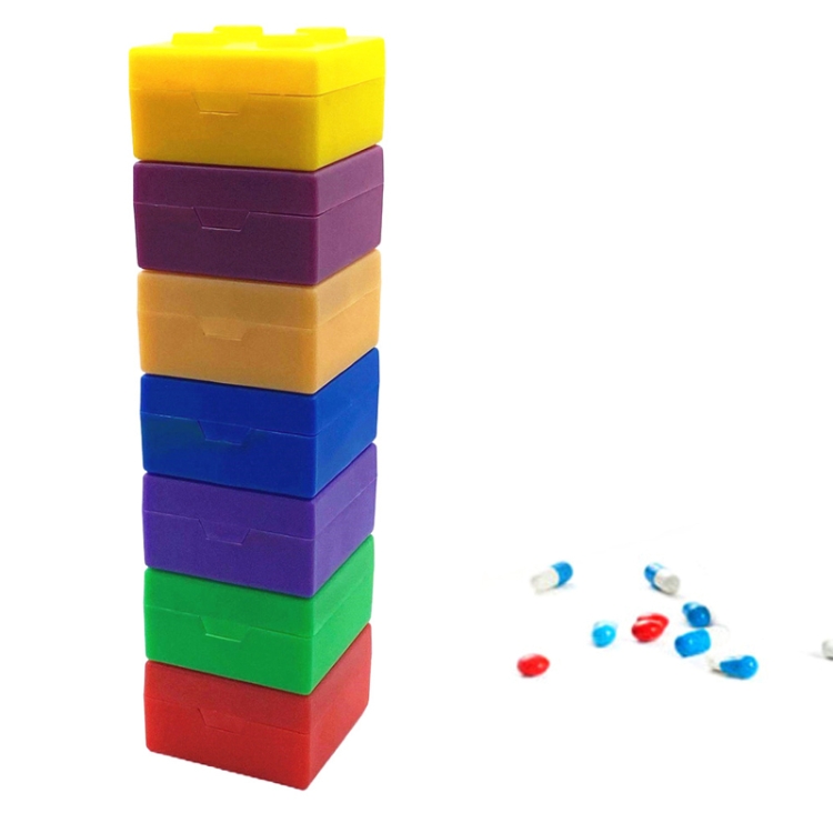 SD-J-406 28 Grids Portable Colorful Compartment Detachable Plastic Building Block Pill Box
