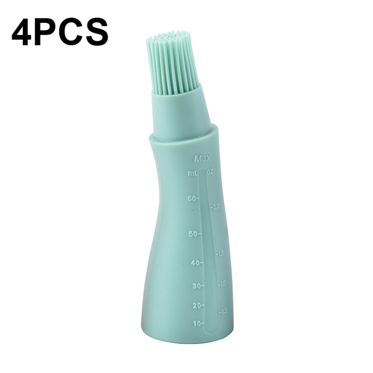 4 PCS Silicone Crooked Barbecue Oil Bottle Brush With Scale