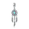 SCC961 S925 Silver Pearl Dream Catcher Net Pendant Bracelet DIY Jewelry Accessories