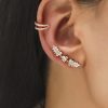 Simple Small Drilling Lug Clip Geometric Zircon Earrings