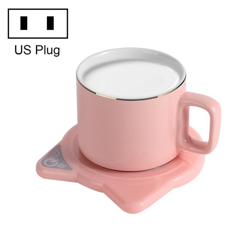 Automatic Heating Warm Coaster Hot Milk Coffee Cup Timed Thermos Cup Mat, US Plug