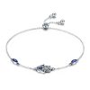 SCB076 Simple 925 Silver Bracelet With Diamonds Palm Retractable Ladies Bracelet