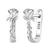 BSE716 925 Silver Rose Earring Clasp