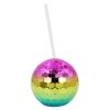 D001-2 Flash Electroplated Ball Cup Round Ball Straw Plastic Water Cup
