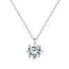 S925 Sterling Silver Sparkling O Chain Necklace Moissanite Pendant