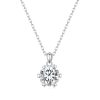 Sterling Silver S925 Hexagonal Moissanite Pendant White Gold Plated Necklace