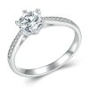 Sterling Silver S925 Six Claw Moissanite Ring White Gold Plated Bracelet