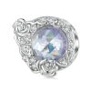 BSC704 S925 Sterling Silver Moon Rose Zirconia Bracelet Beaded