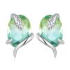 Sterling Silver S925 Gradient Glass Winding Snake Earrings