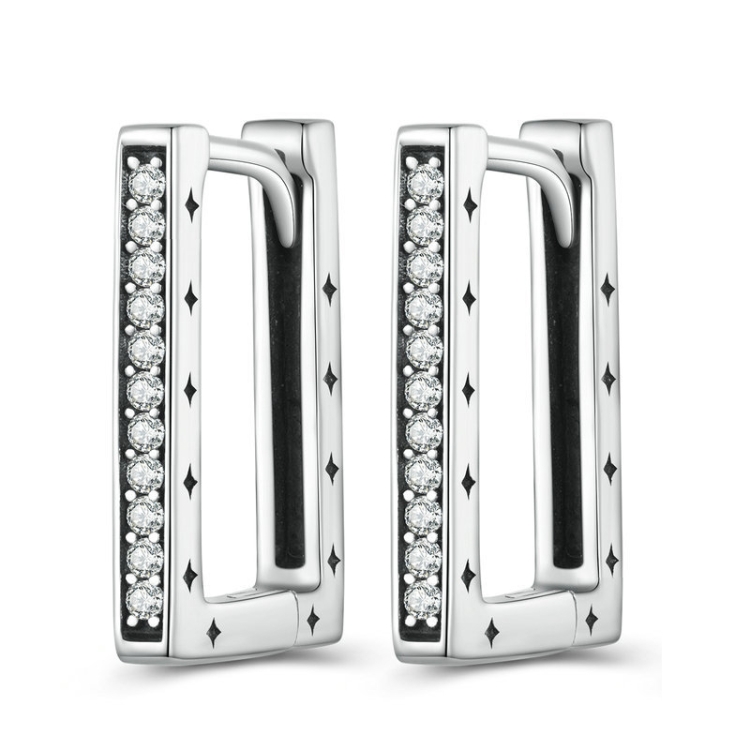 Sterling Silver Geometric Minimalist Rectangular Earrings