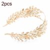 2pcs MetallicLeaves Branch Crown Hair Band Wedding Tiara Hair Accessories