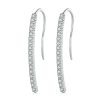 Sterling Silver S925 Simple White Gold Plated Zirconia Ear Hooks