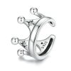 Sterling Silver S925 Crown Star Zircon Single Ear Cuff
