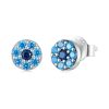 Sterling Silver S925 Brilliant Devil Eye Zircon Stud Earrings