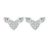 Sterling Silver S925 Love Wings White Gold Plated Zirconia Earrings