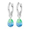 Sterling Silver S925 Gradient Glass Irregular Water Drop Earrings