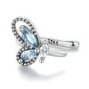 Sterling Silver S925 Butterfly Zircon Single Ear Cuff