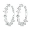 Sterling Silver S925 Platinum-plated Zircon Sparkling Earrings