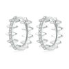 Sterling Silver S925 Rivet Plated Platinum Zircon Earrings